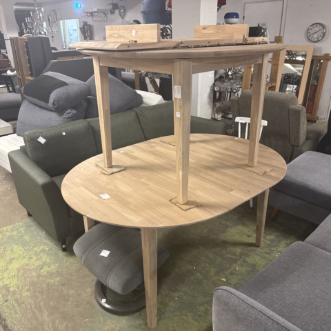 runt bord + iläggsskiva